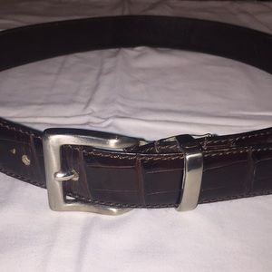 Brown Genuine Leather Embossed Ann Taylor Belt
